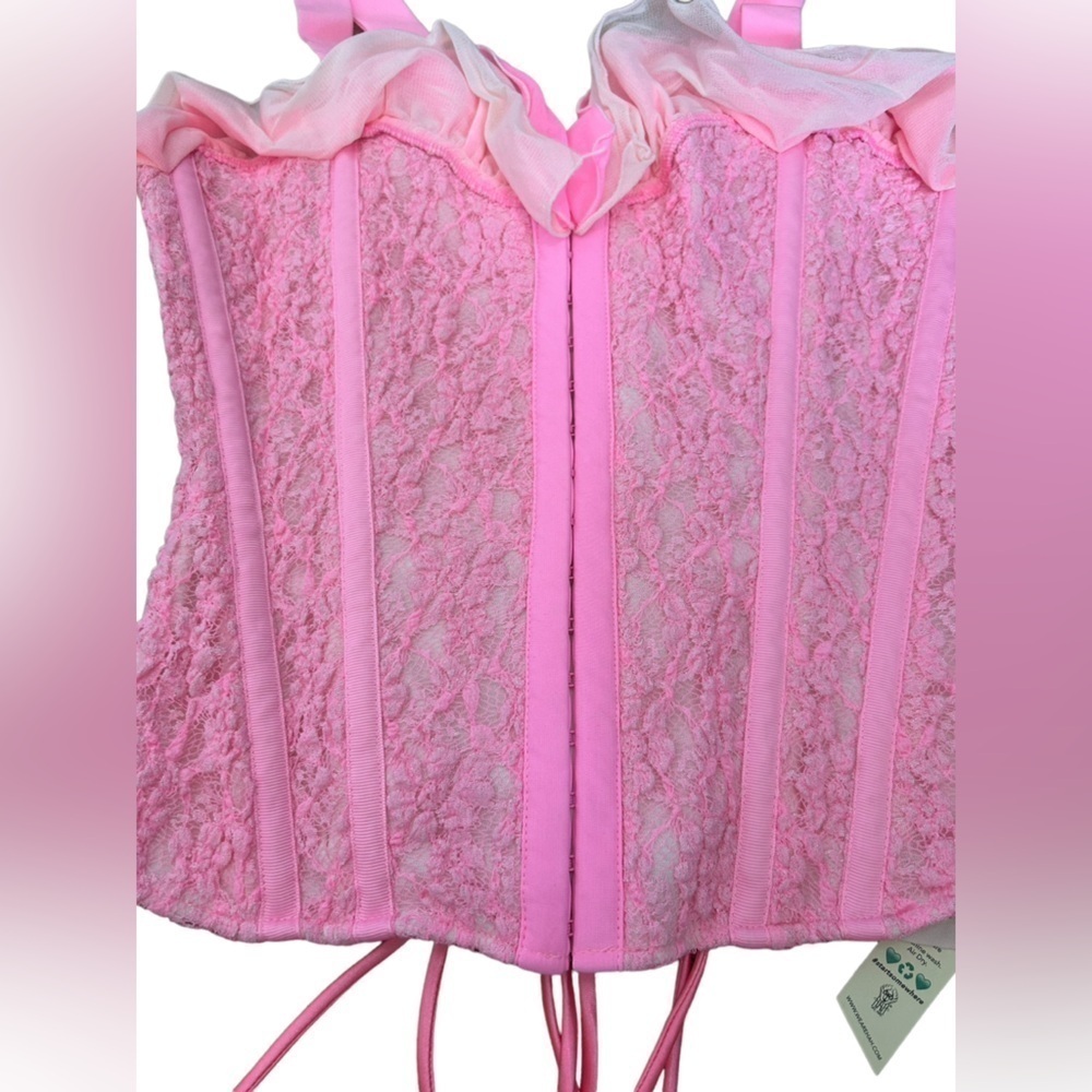 Free People We are HAH Seams Like A Princess Corset in Rose Quartz Sz XS NWT - Picture 9 of 16